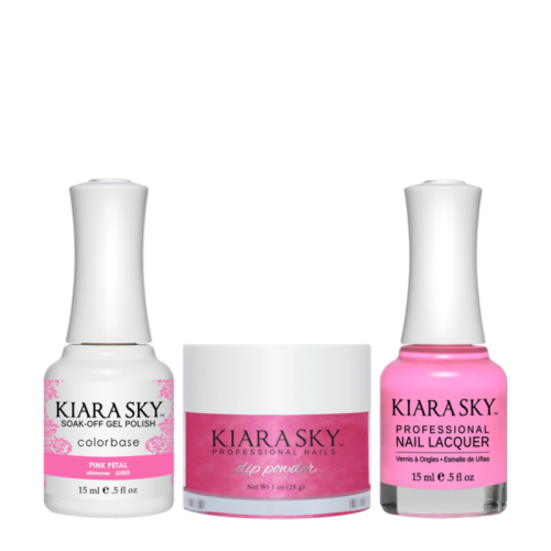 KIARA SKY 3in1 (Dipping Powder + Gel Polish + Nail Lacquer) - DGL 503, Pink Petal